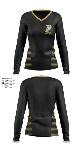 Womens Long Sleeve Vneck Shirt, Palmer High School Basketball, Women's Basketball, Teamtime, Team time, sublimation, custom sports apparel, team uniforms, spirit wear, spiritwear, sports uniforms, custom shirts, team store, custom team store, fundraiser sports, apparel fundraiser