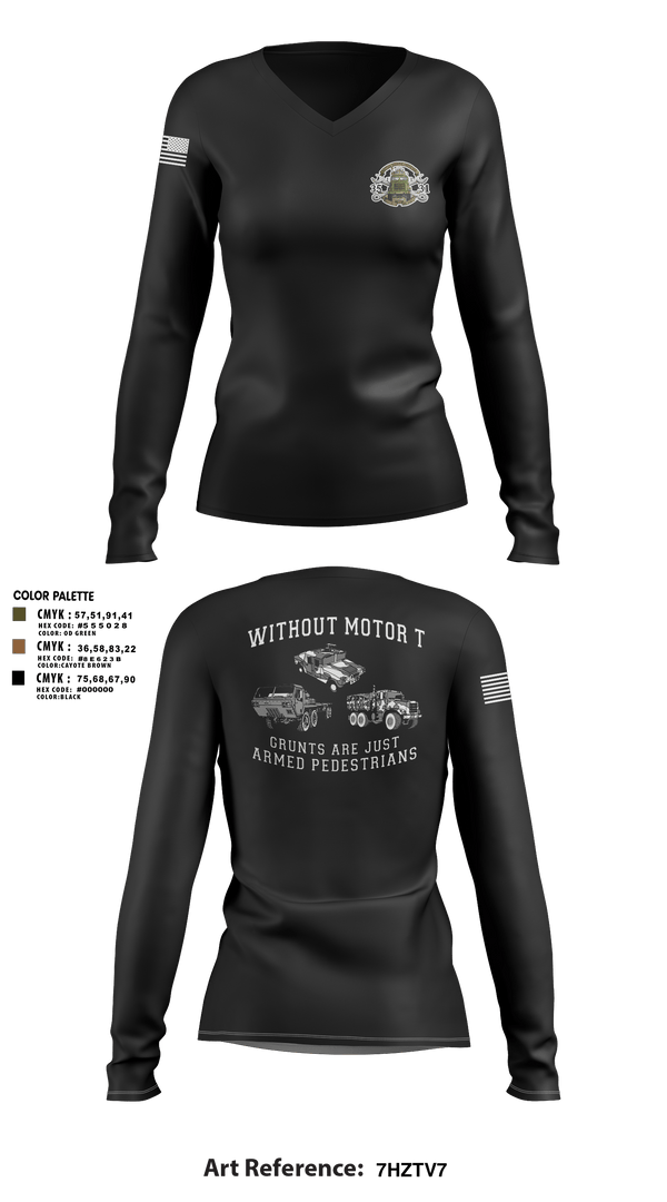 Women's Long Sleeve Vneck Shirt, Storm Breaker’s, Marines, Teamtime, Team time, sublimation, custom sports apparel, team uniforms, spirit wear, spiritwear, sports uniforms, custom shirts, team store, custom team store, fundraiser sports, apparel fundraiser