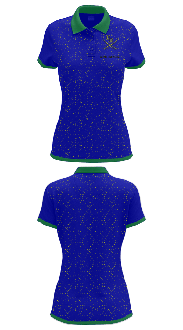 Women's Short Sleeve Performance Polo, Conquistadors, Softball, Teamtime, Team time, sublimation, custom sports apparel, team uniforms, spirit wear, spiritwear, sports uniforms, custom shirts, team store, custom team store, fundraiser sports, apparel fundraiser