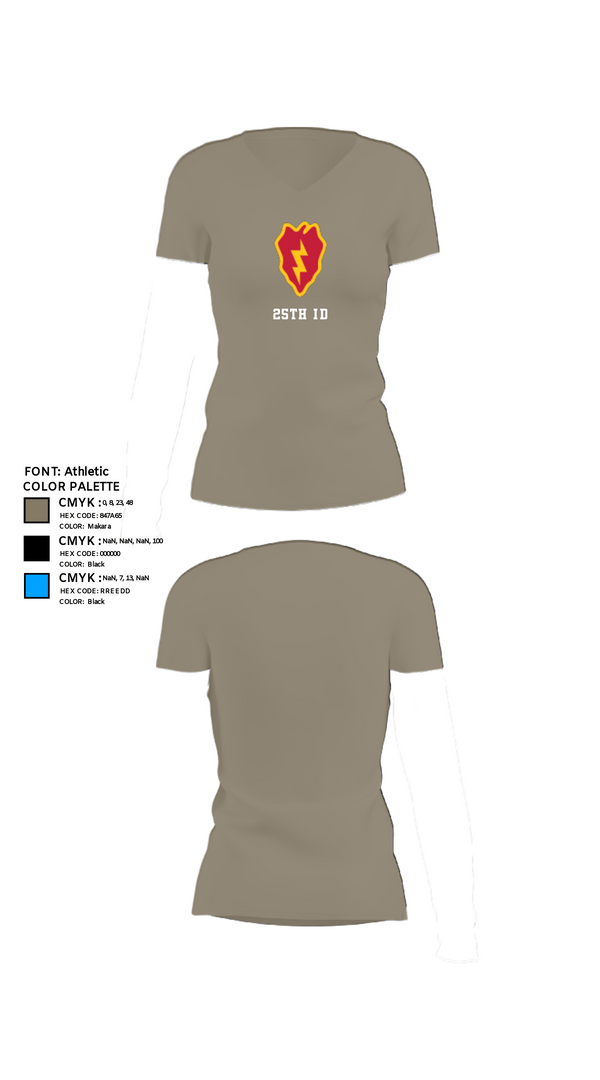 Women's Short Sleeve Vneck Shirt, 25th ID, Army, Teamtime, Team time, sublimation, custom sports apparel, team uniforms, spirit wear, spiritwear, sports uniforms, custom shirts, team store, custom team store, fundraiser sports, apparel fundraiser