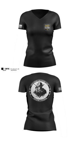 Womens Short Sleeve Vneck Shirt, Recruiting & Retention, National Guard, Teamtime, Team time, sublimation, custom sports apparel, team uniforms, spirit wear, spiritwear, sports uniforms, custom shirts, team store, custom team store, fundraiser sports, apparel fundraiser