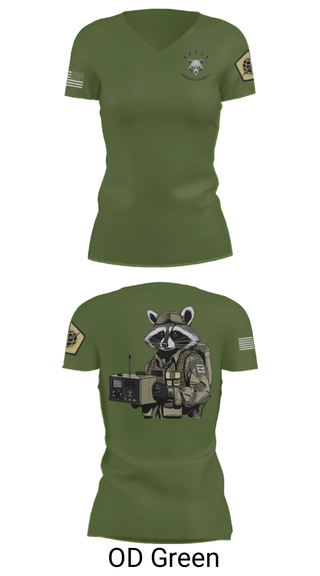 Womens Short Sleeve Vneck Shirt, Node 66216 Bandwidth Bandits, Army, Teamtime, Team time, sublimation, custom sports apparel, team uniforms, spirit wear, spiritwear, sports uniforms, custom shirts, team store, custom team store, fundraiser sports, apparel fundraiser