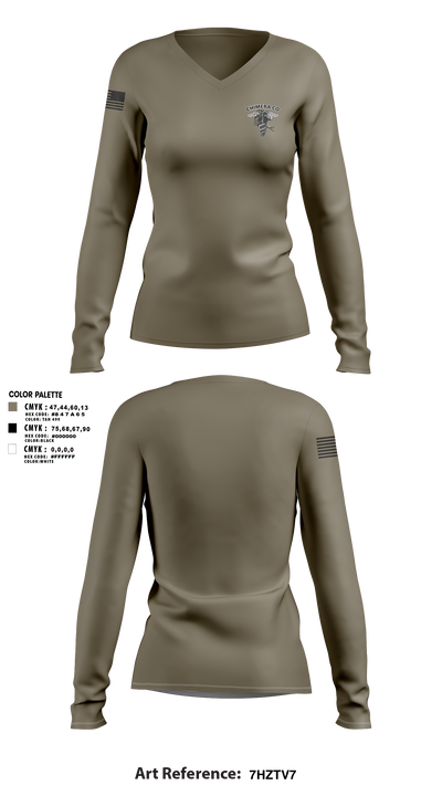 CHIMERA CO Women's Long Sleeve V-neck Shirt - 1