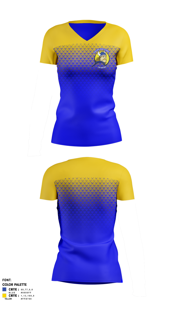 Womens Short Sleeve Vneck Shirt, Parsons High School Swimming, Swimming, Teamtime, Team time, sublimation, custom sports apparel, team uniforms, spirit wear, spiritwear, sports uniforms, custom shirts, team store, custom team store, fundraiser sports, apparel fundraiser