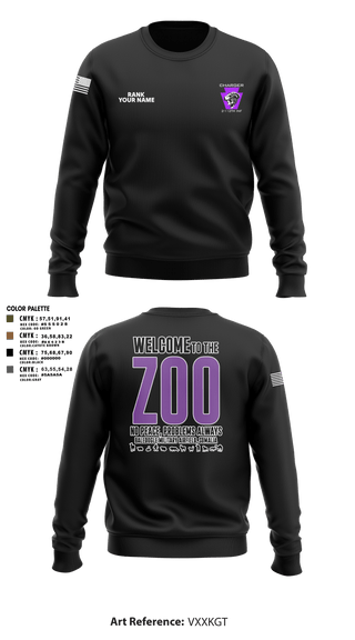 Crew Neck Sweatshirt, Charger Co. / 2-112th Infantry Battalion, National Guard, Teamtime, Team time, sublimation, custom sports apparel, team uniforms, spirit wear, spiritwear, sports uniforms, custom shirts, team store, custom team store, fundraiser sports, apparel fundraiser