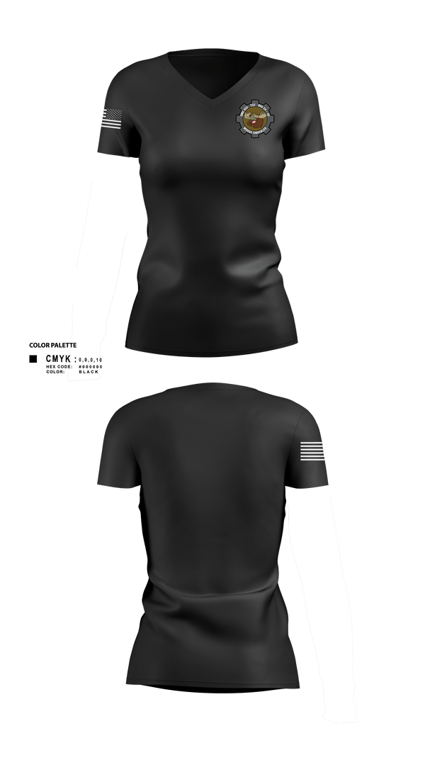 Women's Short Sleeve Vneck Shirt, Moose Knuckles, Army, Teamtime, Team time, sublimation, custom sports apparel, team uniforms, spirit wear, spiritwear, sports uniforms, custom shirts, team store, custom team store, fundraiser sports, apparel fundraiser