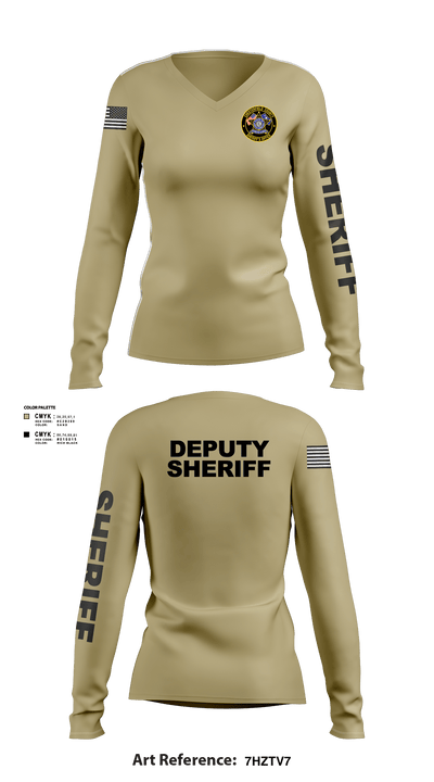 Chesterfield County Sheriff Office 79473922 Women's Long Sleeve V-neck Shirt -1 102