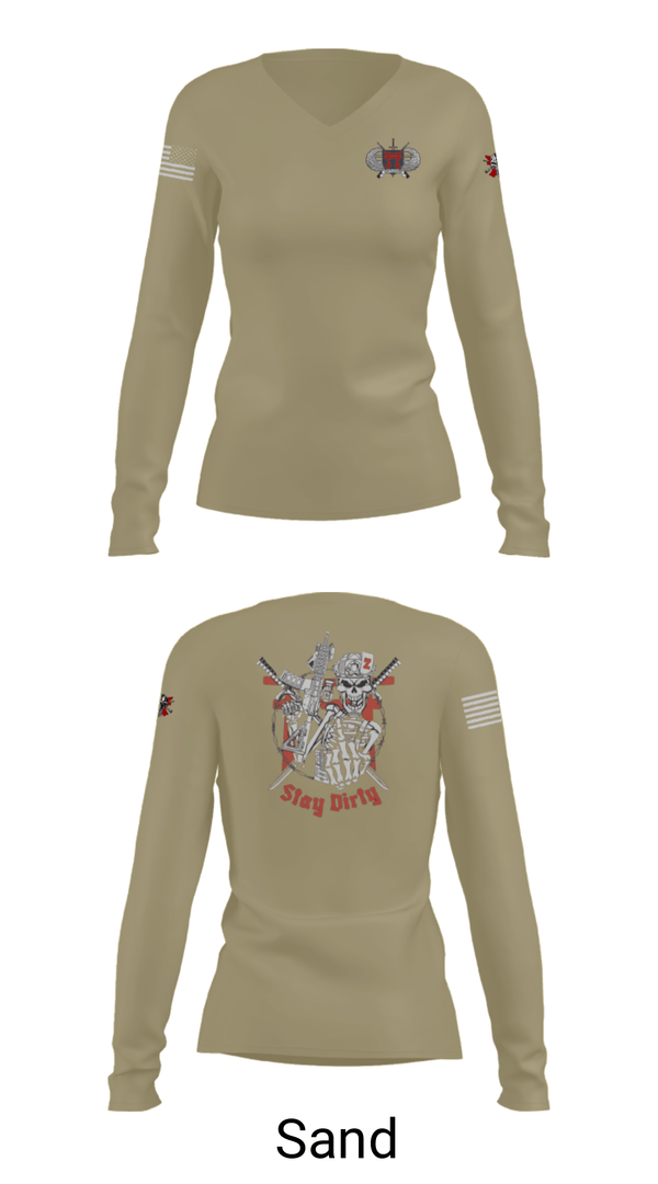 Women's Long Sleeve Vneck Shirt, Dirty Deuce, , Teamtime, Team time, sublimation, custom sports apparel, team uniforms, spirit wear, spiritwear, sports uniforms, custom shirts, team store, custom team store, fundraiser sports, apparel fundraiser