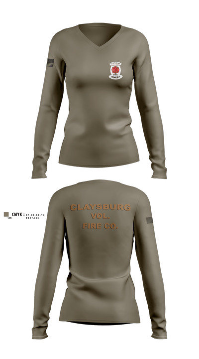CVFC 22925826 Women's Long Sleeve V-neck Shirt - 2