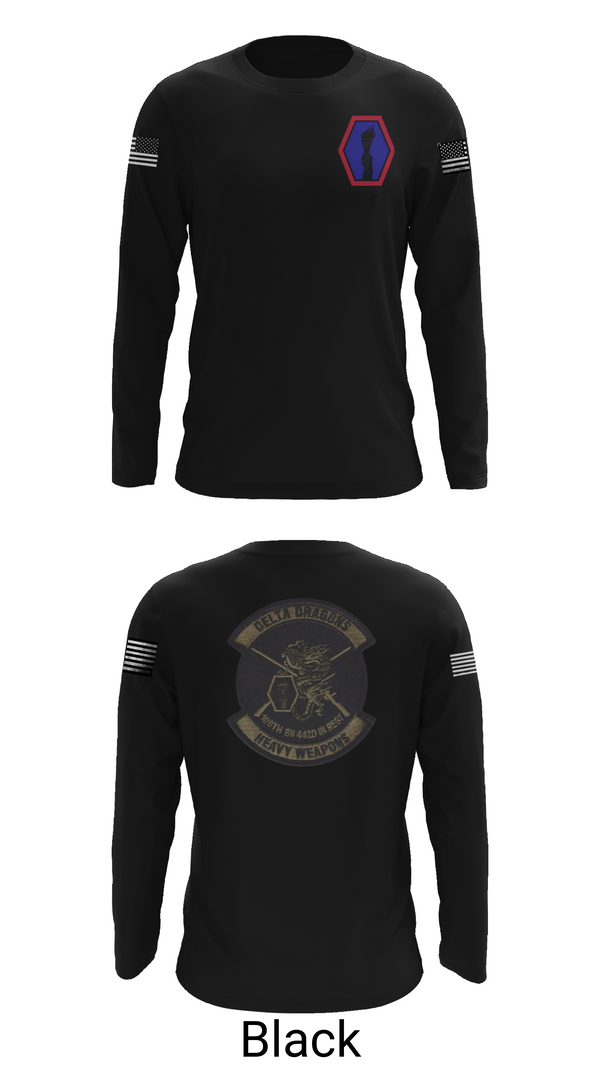 Long Sleeve Performance Shirt, 100th Battalion 442nd Infantry Delta dragons, Army, Teamtime, Team time, sublimation, custom sports apparel, team uniforms, spirit wear, spiritwear, sports uniforms, custom shirts, team store, custom team store, fundraiser sports, apparel fundraiser