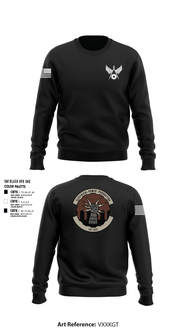 Crew Neck Sweatshirt, 131st CES131st CES Power Pro, , Teamtime, Team time, sublimation, custom sports apparel, team uniforms, spirit wear, spiritwear, sports uniforms, custom shirts, team store, custom team store, fundraiser sports, apparel fundraiser