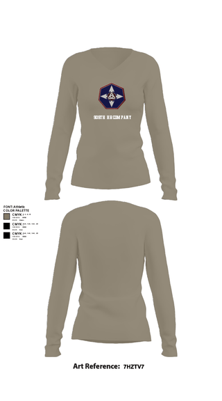 Women's Long Sleeve Vneck Shirt, 909th HR Company, Army, Teamtime, Team time, sublimation, custom sports apparel, team uniforms, spirit wear, spiritwear, sports uniforms, custom shirts, team store, custom team store, fundraiser sports, apparel fundraiser