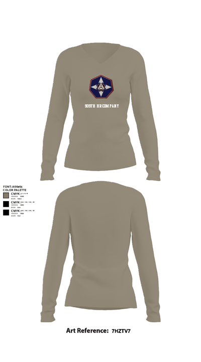 909th HR Company 6800651 Women's Long Sleeve V-neck Shirt - 62