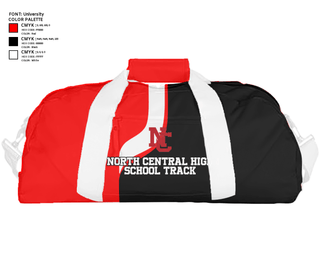 Duffle Bag, North Central High School Track, Track & Field, Teamtime, Team time, sublimation, custom sports apparel, team uniforms, spirit wear, spiritwear, sports uniforms, custom shirts, team store, custom team store, fundraiser sports, apparel fundraiser
