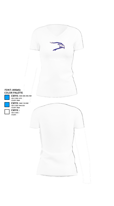 Ellinwood High School Football 3917494 Women's Short Sleeve V-neck Shirt - 18