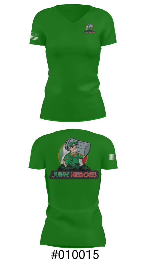 Women's Short Sleeve Vneck Shirt, Junk Heroes, , Teamtime, Team time, sublimation, custom sports apparel, team uniforms, spirit wear, spiritwear, sports uniforms, custom shirts, team store, custom team store, fundraiser sports, apparel fundraiser