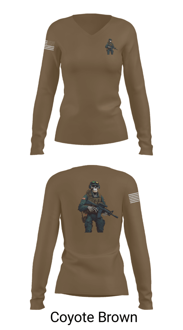 Women's Long Sleeve Vneck Shirt, 3d lsb, Marines, Teamtime, Team time, sublimation, custom sports apparel, team uniforms, spirit wear, spiritwear, sports uniforms, custom shirts, team store, custom team store, fundraiser sports, apparel fundraiser