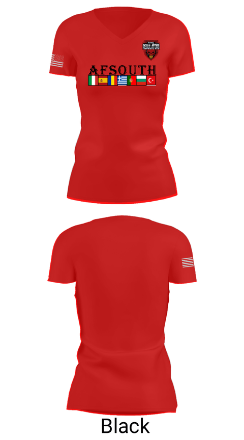 Women's Short Sleeve Vneck Shirt, AFSOUTH, Army, Teamtime, Team time, sublimation, custom sports apparel, team uniforms, spirit wear, spiritwear, sports uniforms, custom shirts, team store, custom team store, fundraiser sports, apparel fundraiser