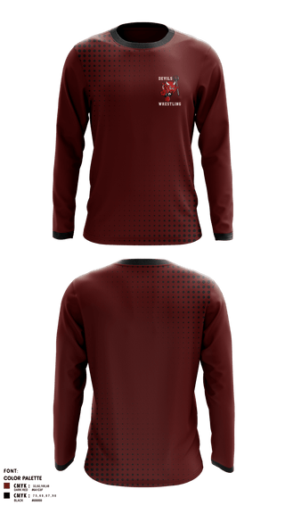 Long Sleeve Rash Guard Shirt, Devils, Wrestling, Teamtime, Team time, sublimation, custom sports apparel, team uniforms, spirit wear, spiritwear, sports uniforms, custom shirts, team store, custom team store, fundraiser sports, apparel fundraiser