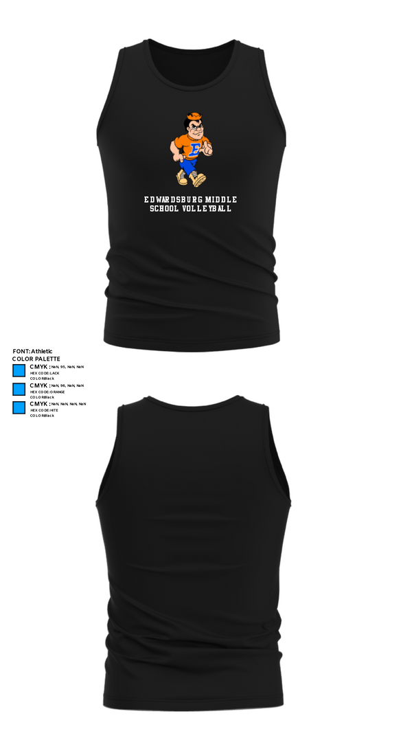 Tank Top, Edwardsburg Middle School Volleyball, Men's Volleyball, Teamtime, Team time, sublimation, custom sports apparel, team uniforms, spirit wear, spiritwear, sports uniforms, custom shirts, team store, custom team store, fundraiser sports, apparel fundraiser