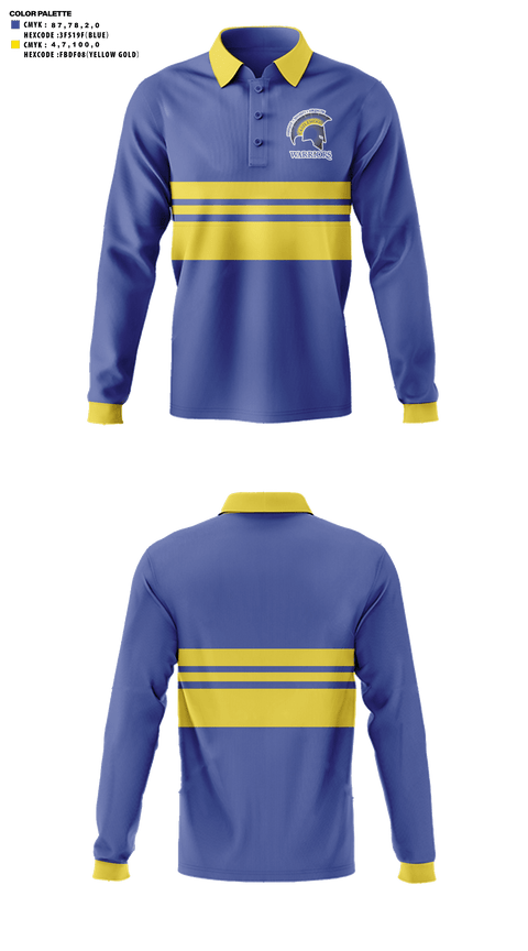 Long Sleeve Performance Polo, Trout Lake High School Soccer, Men's Soccer, Teamtime, Team time, sublimation, custom sports apparel, team uniforms, spirit wear, spiritwear, sports uniforms, custom shirts, team store, custom team store, fundraiser sports, apparel fundraiser
