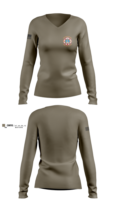 Winchester Bay Fire and Rescue Women's Long Sleeve V-neck Shirt - 2