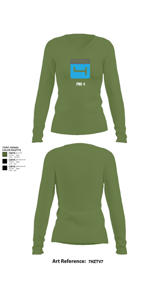 Womens Long Sleeve Vneck Shirt, Pro 4, , Teamtime, Team time, sublimation, custom sports apparel, team uniforms, spirit wear, spiritwear, sports uniforms, custom shirts, team store, custom team store, fundraiser sports, apparel fundraiser
