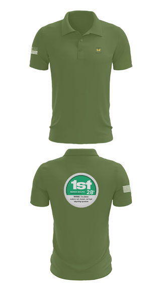 Short Sleeve Performance Polo, 28th MP Company, National Guard, Teamtime, Team time, sublimation, custom sports apparel, team uniforms, spirit wear, spiritwear, sports uniforms, custom shirts, team store, custom team store, fundraiser sports, apparel fundraiser