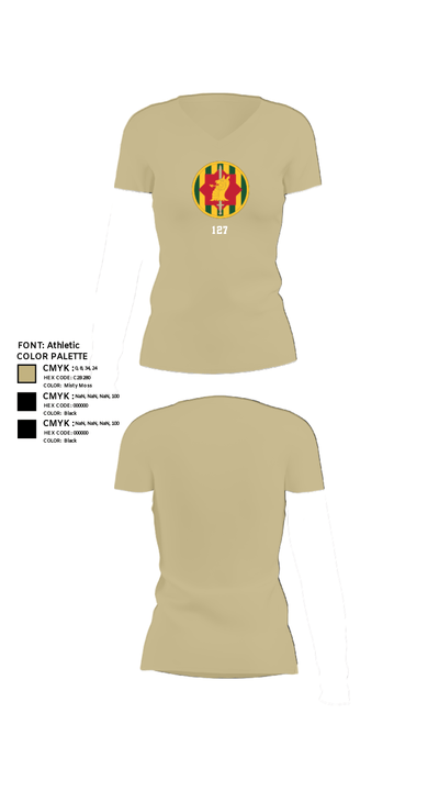 127 37504104 Women's Short Sleeve V-neck Shirt - 84
