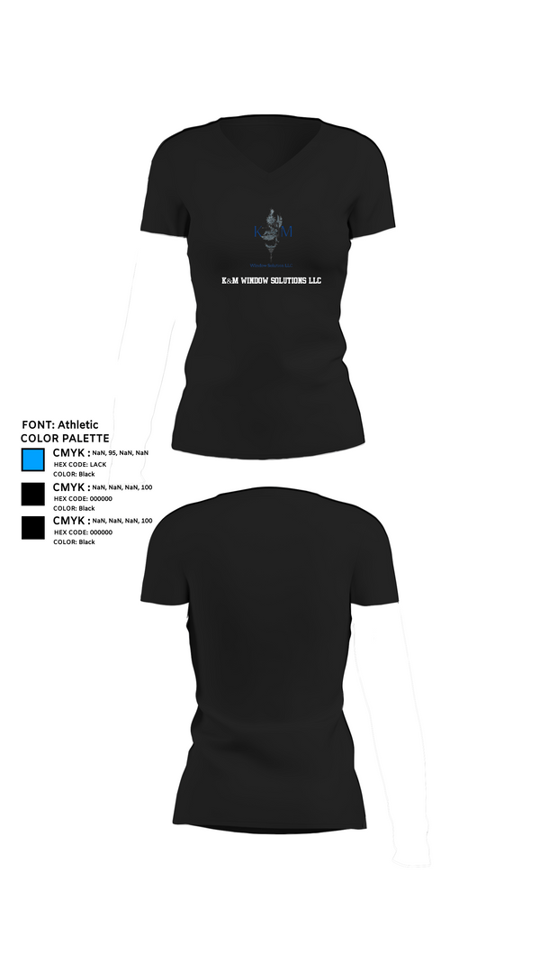 Womens Short Sleeve Vneck Shirt, K&M window solutions llc, , Teamtime, Team time, sublimation, custom sports apparel, team uniforms, spirit wear, spiritwear, sports uniforms, custom shirts, team store, custom team store, fundraiser sports, apparel fundraiser