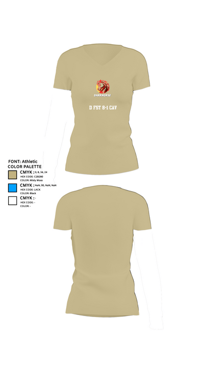 D FST 8-1 CAV 24153334 Women's Short Sleeve V-neck Shirt - 84