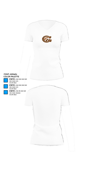 Womens Short Sleeve Vneck Shirt, Claymont High School Bowling, Bowling, Teamtime, Team time, sublimation, custom sports apparel, team uniforms, spirit wear, spiritwear, sports uniforms, custom shirts, team store, custom team store, fundraiser sports, apparel fundraiser