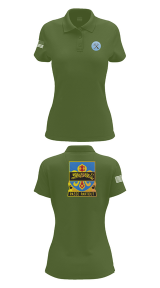Womens Short Sleeve Performance Polo, HHD, 415th Military Intelligence Battalion, National Guard, Teamtime, Team time, sublimation, custom sports apparel, team uniforms, spirit wear, spiritwear, sports uniforms, custom shirts, team store, custom team store, fundraiser sports, apparel fundraiser