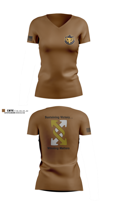 143rd ESC 13451514 Women's Short Sleeve V-neck Shirt - 2