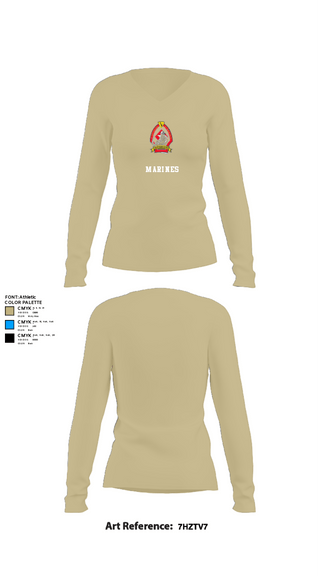 Women's Long Sleeve Vneck Shirt, 1/6 Charlie company, , Teamtime, Team time, sublimation, custom sports apparel, team uniforms, spirit wear, spiritwear, sports uniforms, custom shirts, team store, custom team store, fundraiser sports, apparel fundraiser