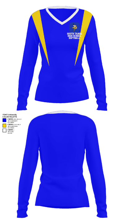 South Tahoe High School Softball 82808928 Women's Long Sleeve V-neck Shirt - 28