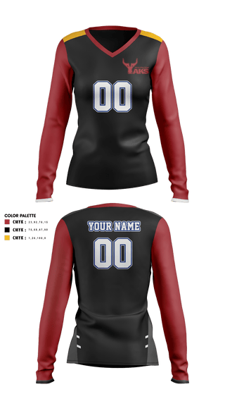 Womens Long Sleeve Vneck Shirt, Yakima Valley College Volleyball, Women's Volleyball, Teamtime, Team time, sublimation, custom sports apparel, team uniforms, spirit wear, spiritwear, sports uniforms, custom shirts, team store, custom team store, fundraiser sports, apparel fundraiser