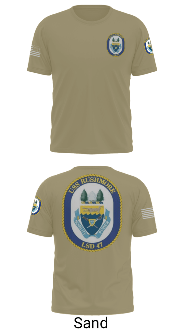 Old School Cotton Feel Shirt, USS RUSHMORE, Navy, Teamtime, Team time, sublimation, custom sports apparel, team uniforms, spirit wear, spiritwear, sports uniforms, custom shirts, team store, custom team store, fundraiser sports, apparel fundraiser
