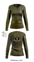 1-77 AR A Co. 43528824 Women's Long Sleeve V-neck Shirt - 103