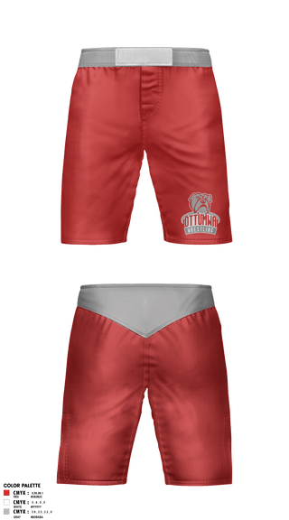 Fight Shorts, Ottumwa bulldogs, Wrestling, Teamtime, Team time, sublimation, custom sports apparel, team uniforms, spirit wear, spiritwear, sports uniforms, custom shirts, team store, custom team store, fundraiser sports, apparel fundraiser