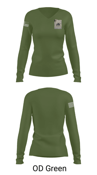 Women's Long Sleeve Vneck Shirt, Camp Blanding Museum, Army, Teamtime, Team time, sublimation, custom sports apparel, team uniforms, spirit wear, spiritwear, sports uniforms, custom shirts, team store, custom team store, fundraiser sports, apparel fundraiser