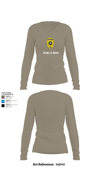 Womens Long Sleeve Vneck Shirt, Charlie Squad, Police, Teamtime, Team time, sublimation, custom sports apparel, team uniforms, spirit wear, spiritwear, sports uniforms, custom shirts, team store, custom team store, fundraiser sports, apparel fundraiser