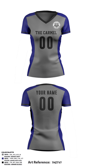 Women's Short Sleeve Vneck Shirt, The Carmel School Volleyball, Women's Volleyball, Teamtime, Team time, sublimation, custom sports apparel, team uniforms, spirit wear, spiritwear, sports uniforms, custom shirts, team store, custom team store, fundraiser sports, apparel fundraiser