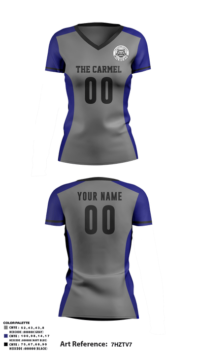 The Carmel School Volleyball 58746159 Women's Short Sleeve V-neck Shirt - 4