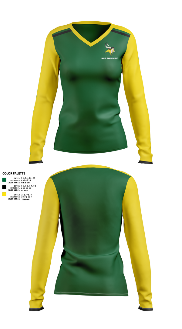 Womens Long Sleeve Vneck Shirt, Northside High School Swimming, Swimming, Teamtime, Team time, sublimation, custom sports apparel, team uniforms, spirit wear, spiritwear, sports uniforms, custom shirts, team store, custom team store, fundraiser sports, apparel fundraiser