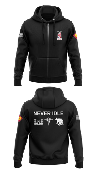 Zip Hoodie, 120th Engineers, Army, Teamtime, Team time, sublimation, custom sports apparel, team uniforms, spirit wear, spiritwear, sports uniforms, custom shirts, team store, custom team store, fundraiser sports, apparel fundraiser
