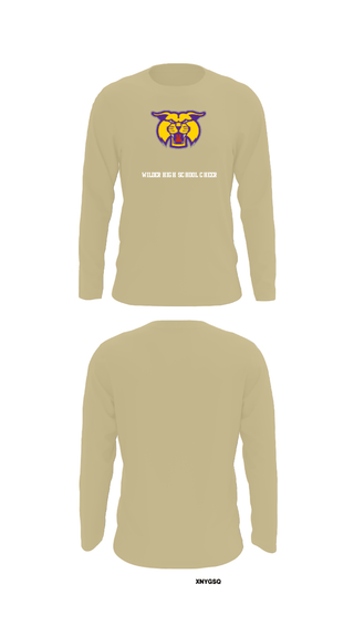 Long Sleeve Performance Shirt, Wilder High School Cheer, Cheer, Teamtime, Team time, sublimation, custom sports apparel, team uniforms, spirit wear, spiritwear, sports uniforms, custom shirts, team store, custom team store, fundraiser sports, apparel fundraiser