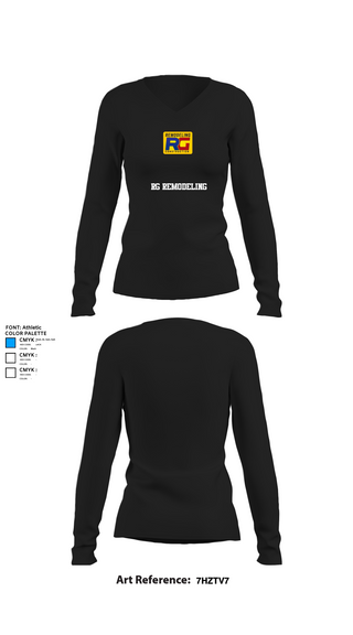 Womens Long Sleeve Vneck Shirt 1, Rg remodeling, , Teamtime, Team time, sublimation, custom sports apparel, team uniforms, spirit wear, spiritwear, sports uniforms, custom shirts, team store, custom team store, fundraiser sports, apparel fundraiser