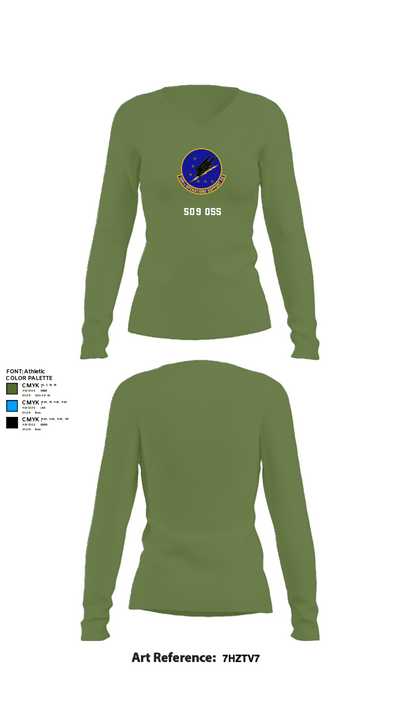 509 OSS 20473594 Women's Long Sleeve V-neck Shirt - 42