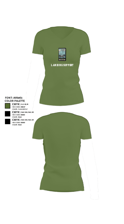 Landing Support 2624882 Women's Short Sleeve V-neck Shirt - 44